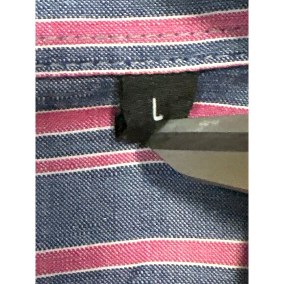Hugo Boss Mens Blue/Pink Striped Long Sleeve Button-Up Shirt Large - Picture 3 of 6